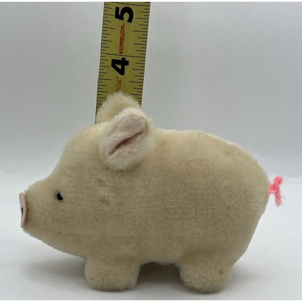 Vintage Dakin Wool Pig Plush 4 3/4